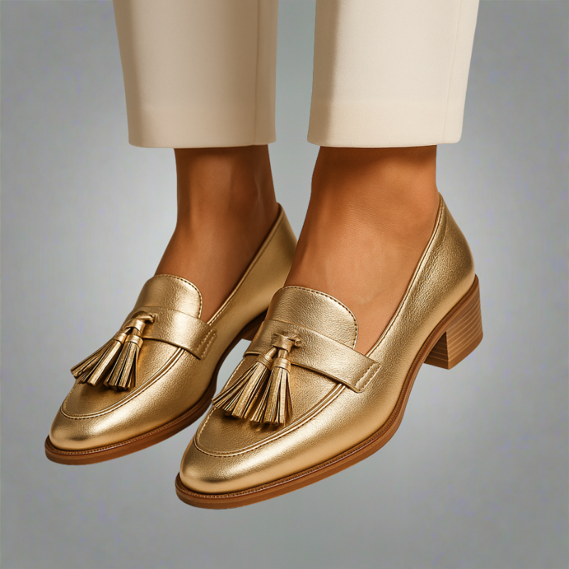 VAESSA – ELEGANT GOLD TASSEL LOAFERS