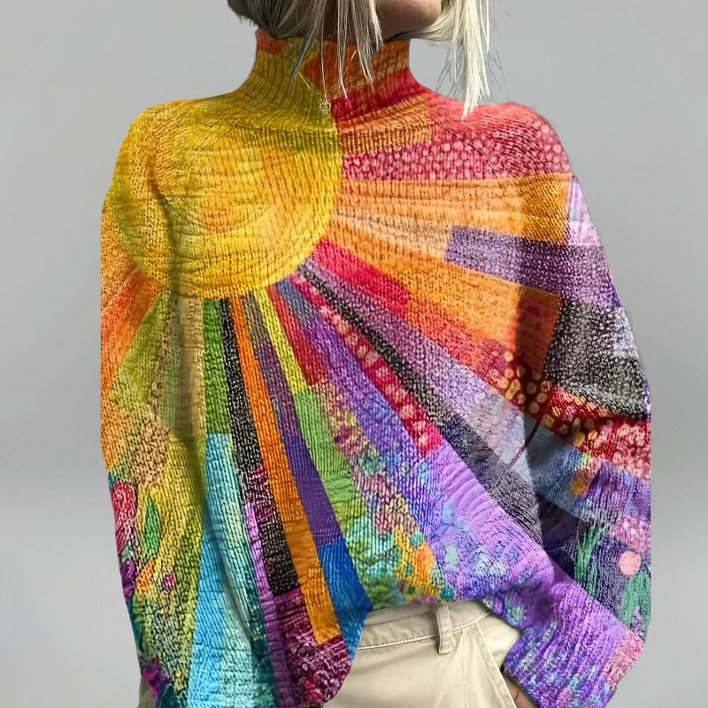 VAELORIAH – VIBRANT & COLORFUL TURTLENECK SWEATER