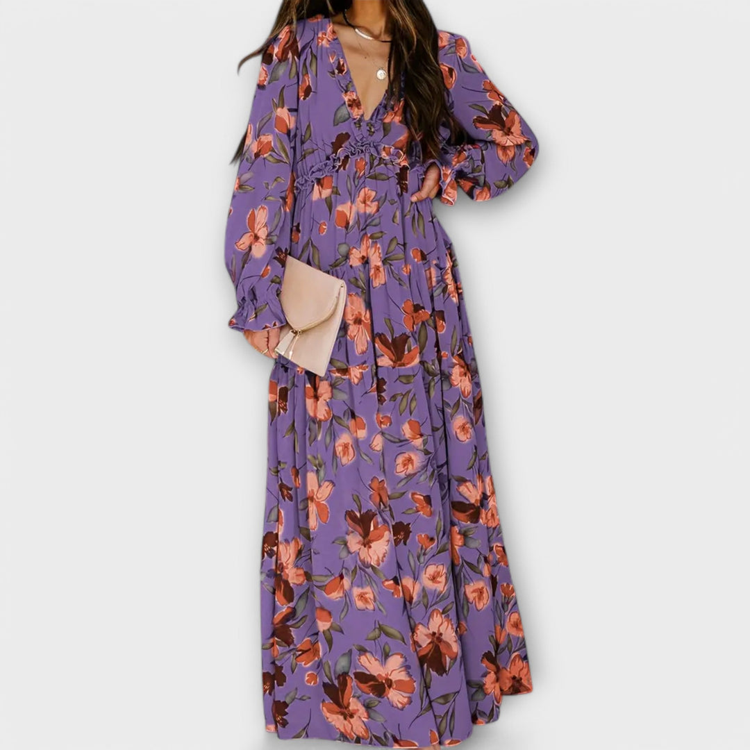 MIRAVELLE – ELEGANT FLORAL MAXI DRESS