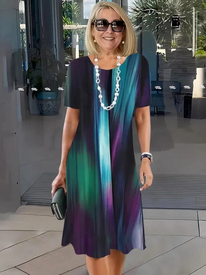 Rosara - Comfortable Loose Printed Medium Dress