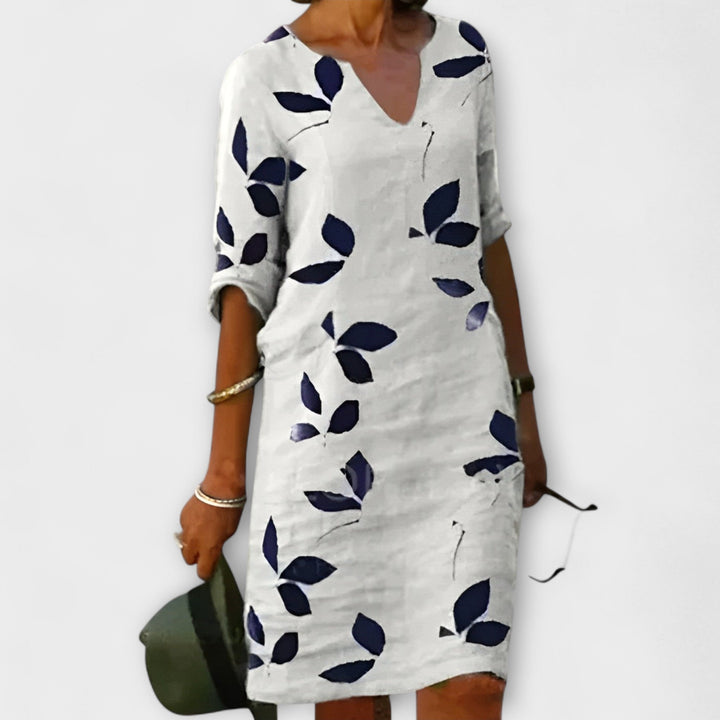 NOOR – LEAF PRINT FLOW DRESS