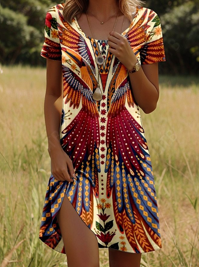 Mabel - Trendy Ethnic Printed Summer Dress
