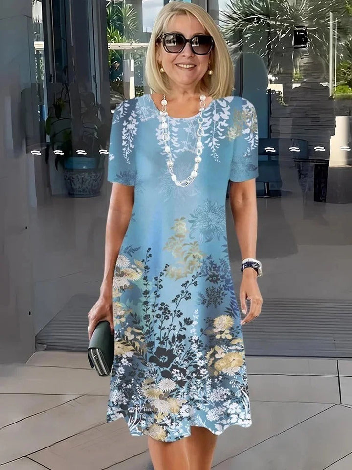 Rosara - Comfortable Loose Printed Medium Dress