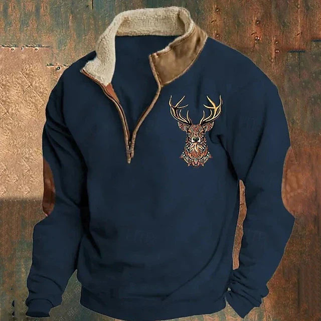 CHRISTOS – PREMIUM SWEATER WITH DEER DETAIL