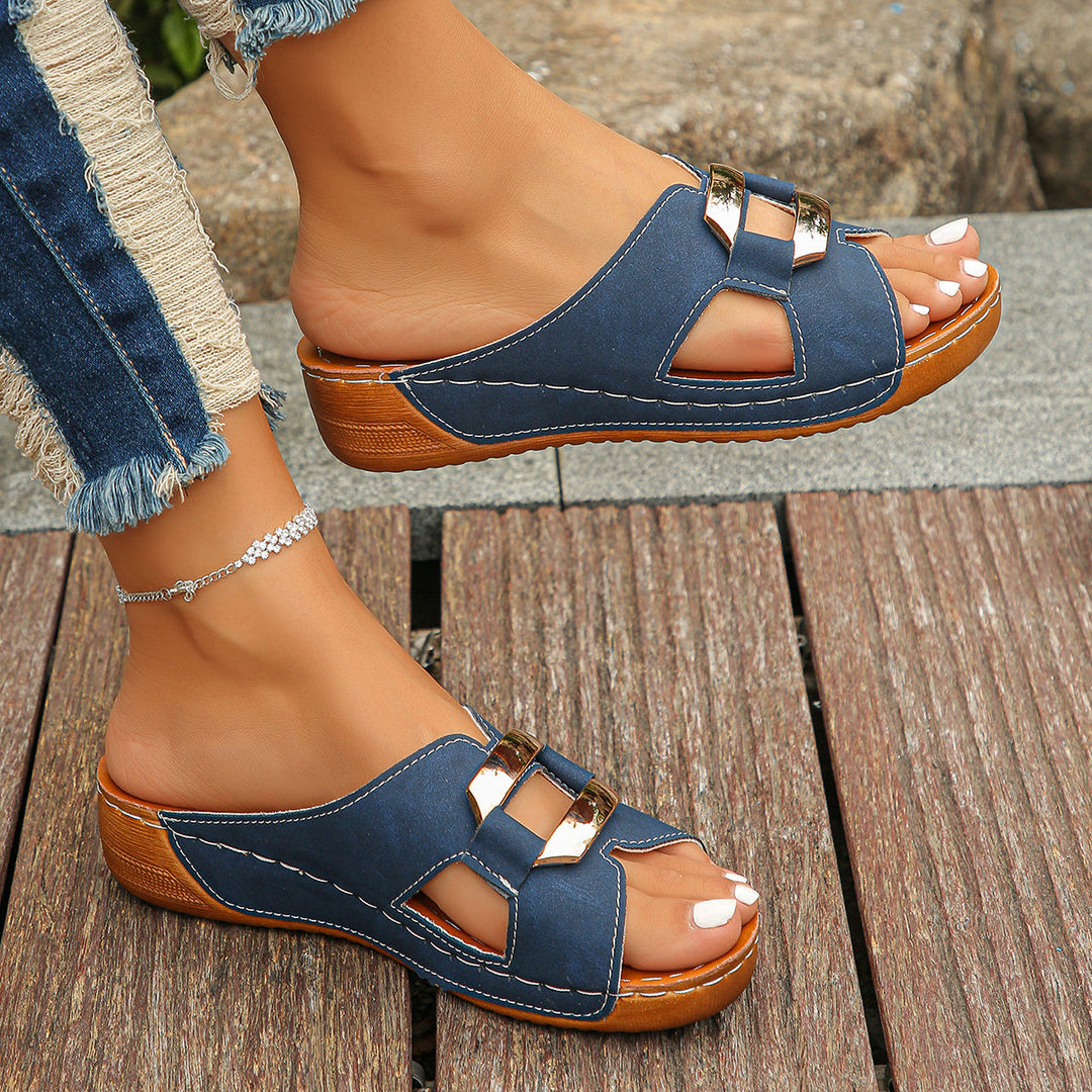 Capri Buckle Slide Sandals