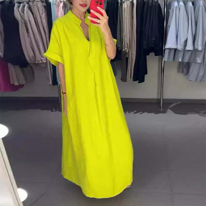 VALENCIA – WOMEN'S LONG SHIRT DRESS WITH POCKETS