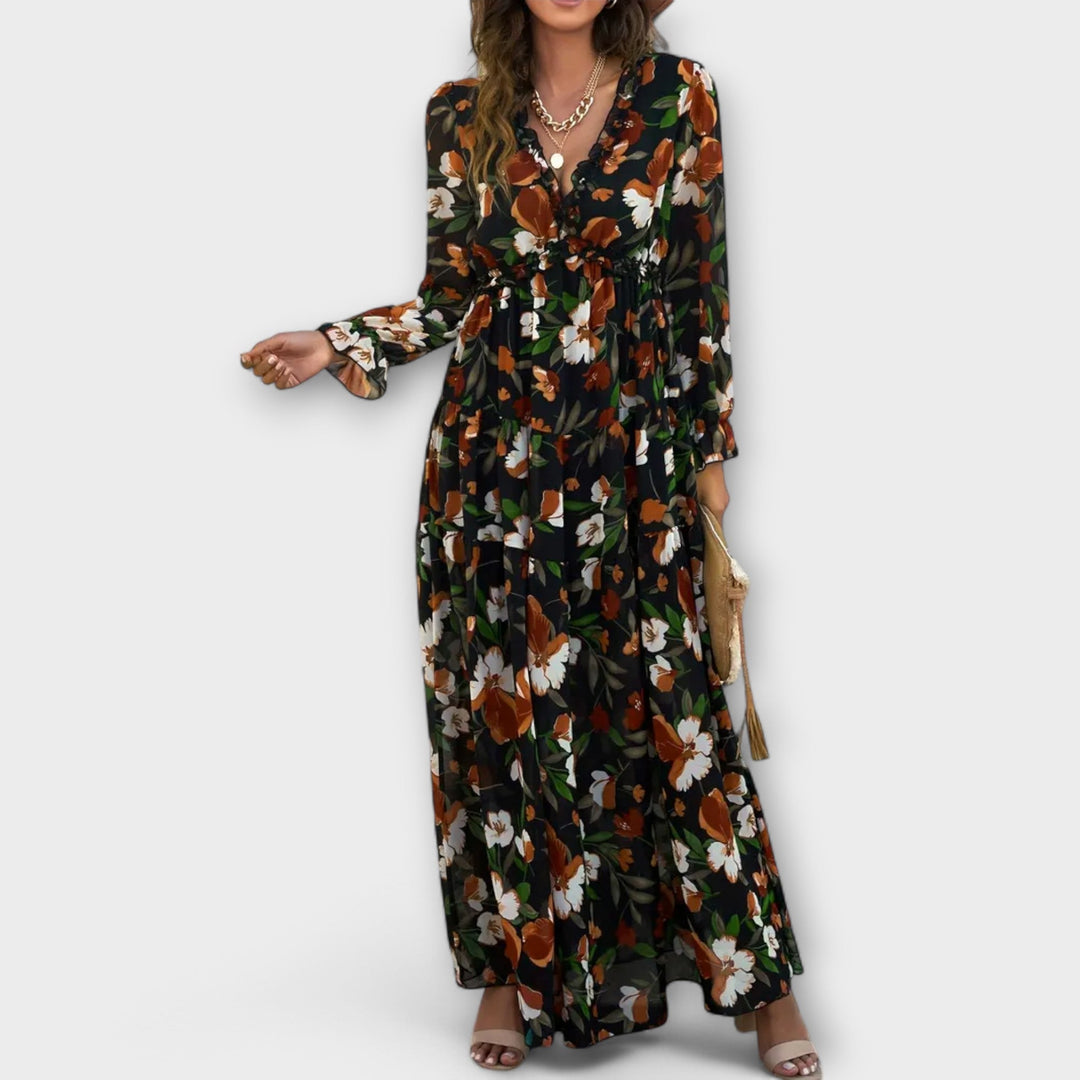 MIRAVELLE – ELEGANT FLORAL MAXI DRESS