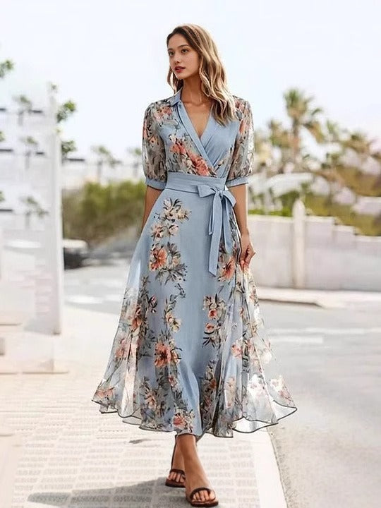 Victoria - Elegant V-Neck Dress