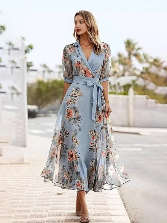 Victoria - Elegant V-Neck Dress