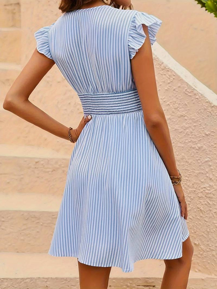 Myra | Striped Ruffle Dress