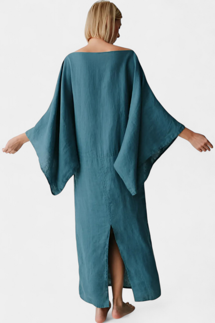ZAYANA – STYLISH LINEN & COTTON KIMONO DRESS