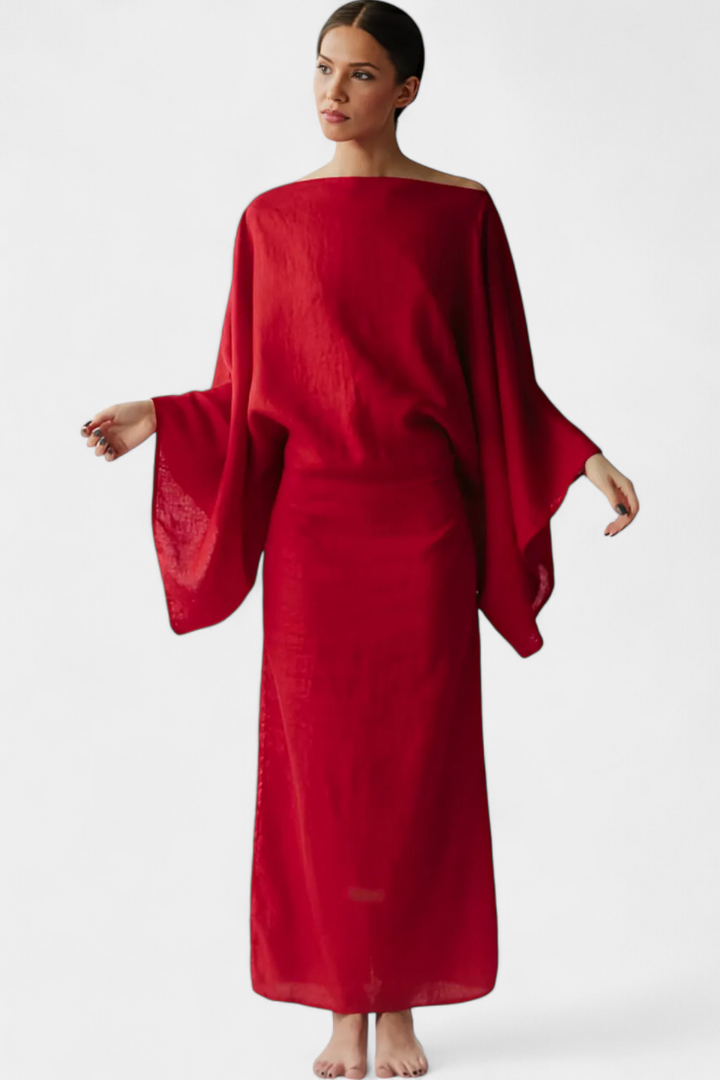 ZAYANA – STYLISH LINEN & COTTON KIMONO DRESS