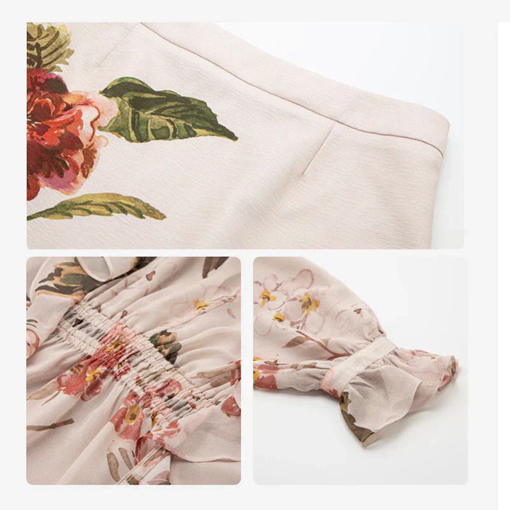 Romilly | Lace-Up Dress with Floral Print