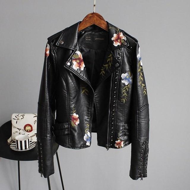 VAYLA – STYLISH EMBROIDERED LEATHER JACKET
